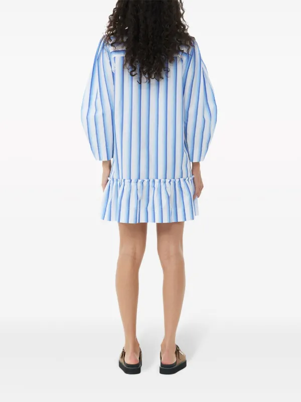 GANNI ストライプ シャツドレス | ホワイト | FARFETCH JP