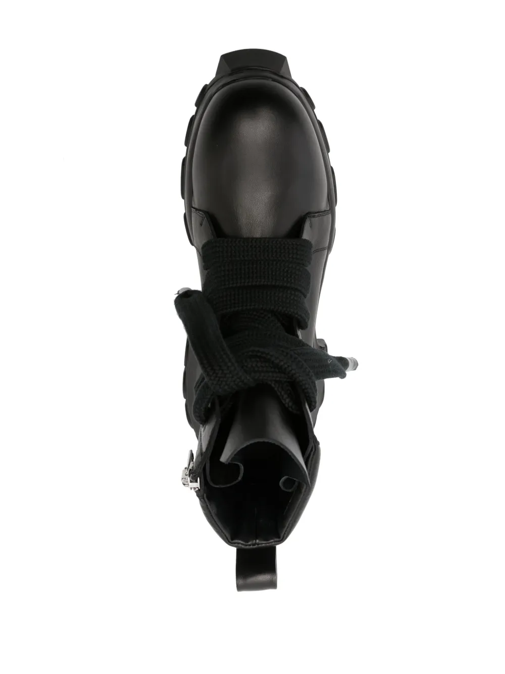 Rick Owens Chunky Lace-up Leather Boots With Tractor Sole In Black
