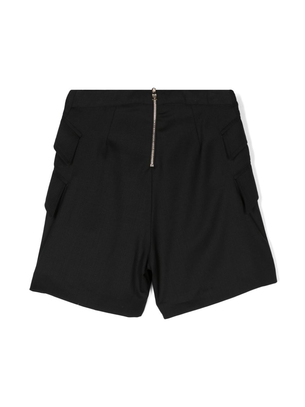 Shop Balmain High-waist Smart Shorts In Black