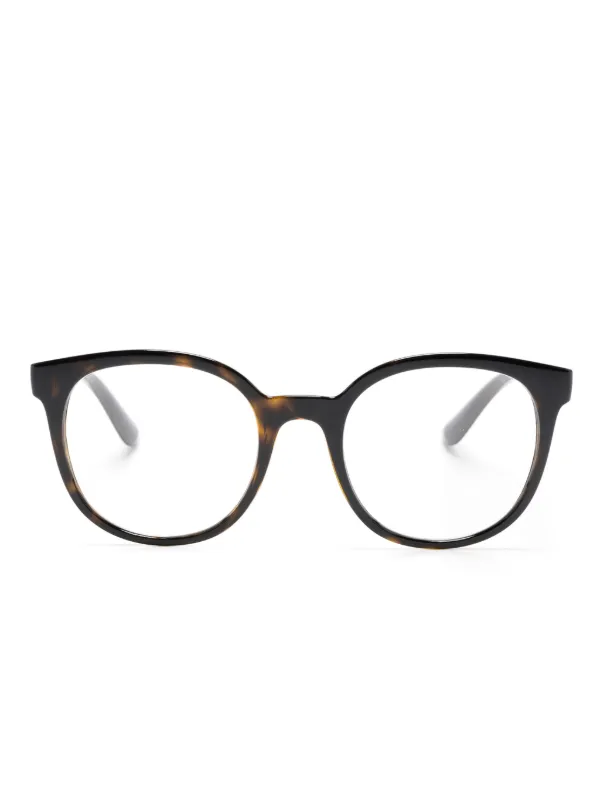 Dolce Gabbana Eyewear Tortoiseshell round frame Glasses Brown FARFETCH UK