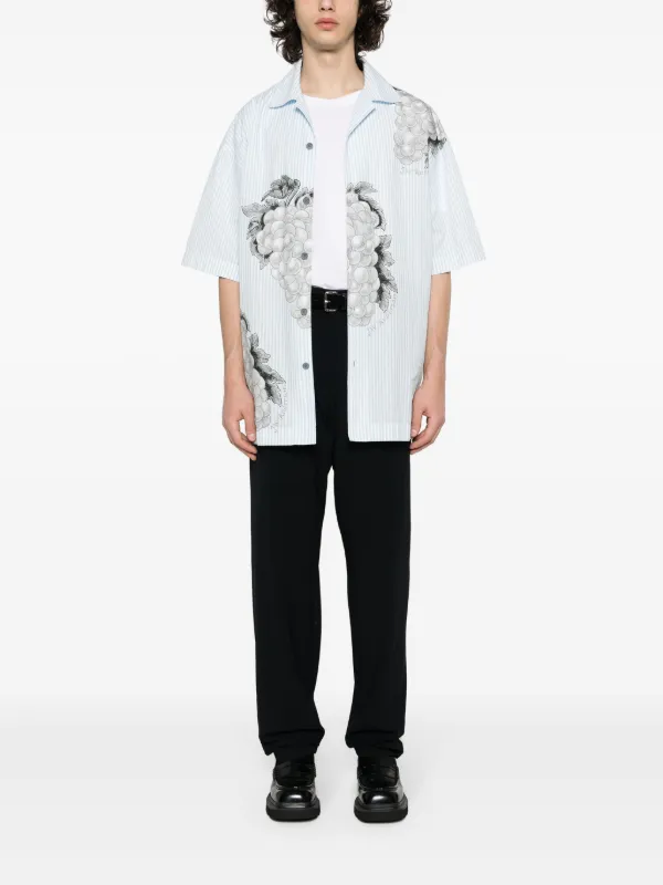 Giorgio Armani Wool Tapered Trousers | Blue | FARFETCH