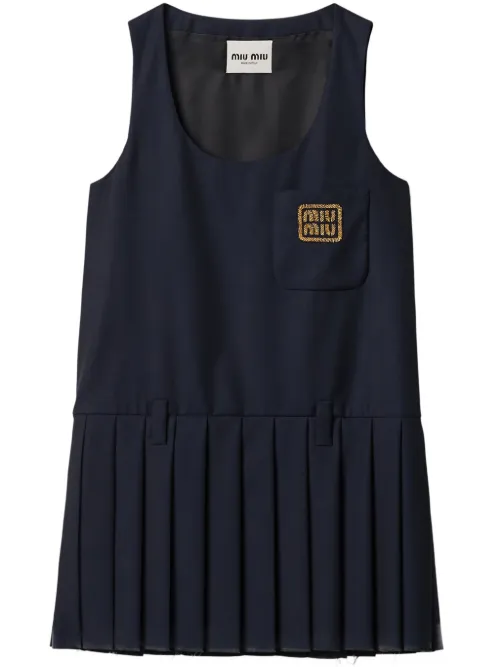 Robe courte Batavia à design plissé - Miu Miu - Modalova