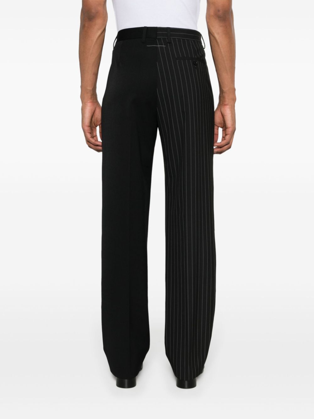 Shop Mm6 Maison Margiela Pinstripe Straight-leg Trousers In Black