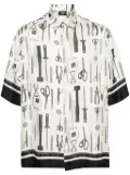 FENDI graphic-print silk shirt - Neutrals