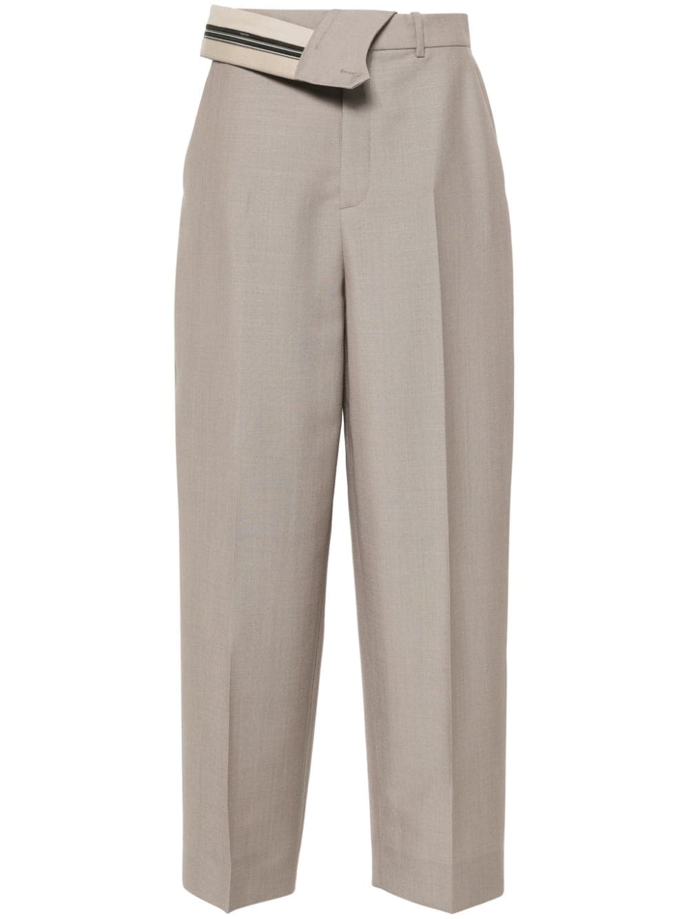 pressed-crease straight trousers