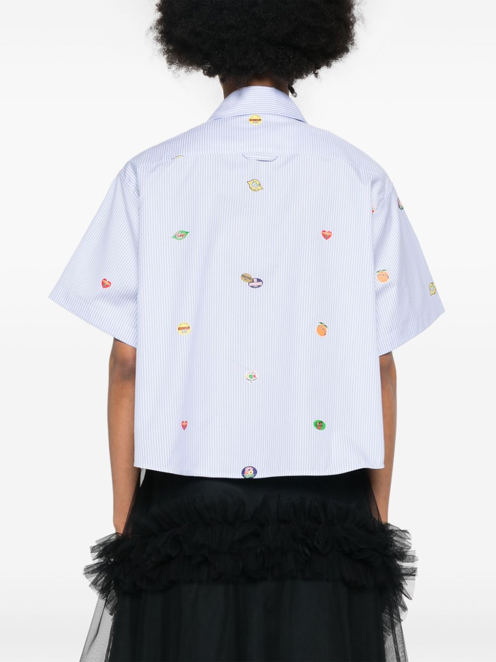 Kenzo fruit stickers-print striped shirt Women