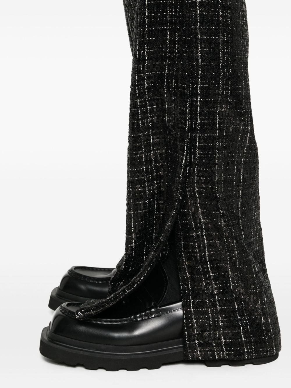 Shop Amiri Sequin-design Trousers In Black