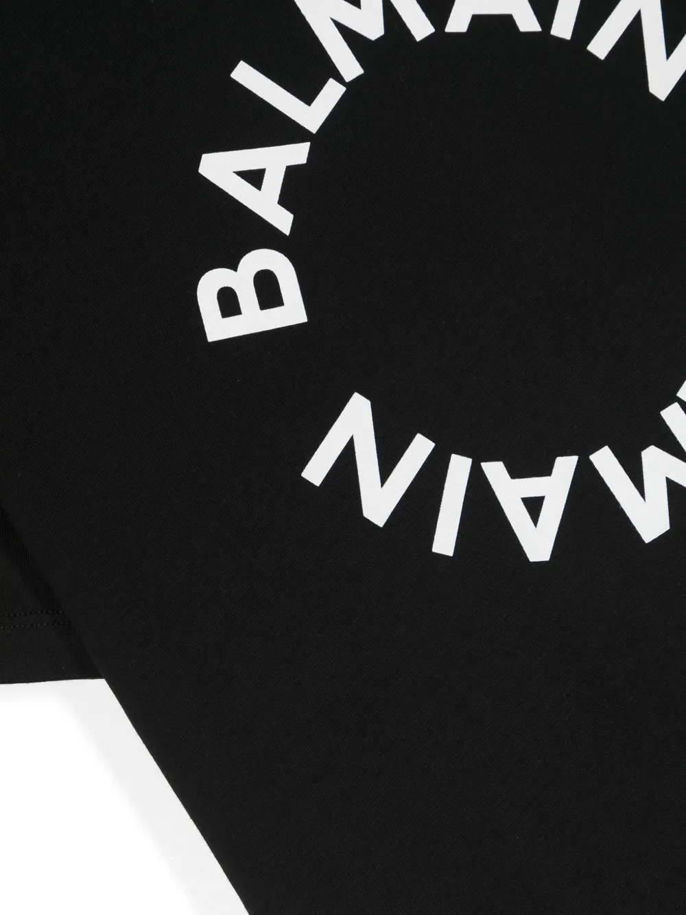 Balmain Kids logo-print cotton T-shirt Zwart