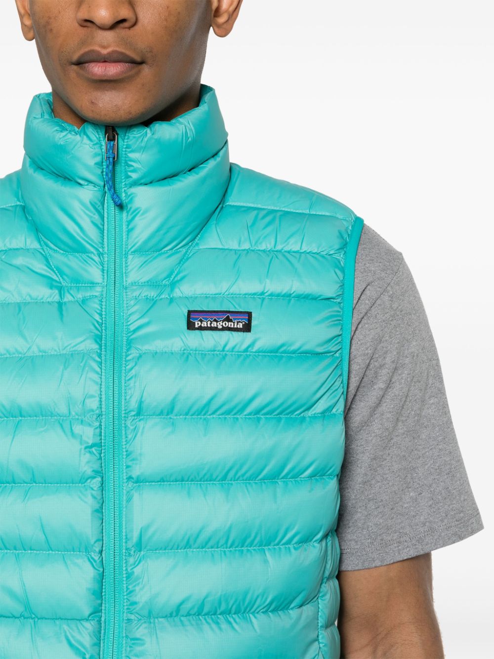 Shop Patagonia Logo-patch Padded Gilet In 蓝色