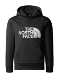 The North Face Kids logo-embroidered cotton hoodie - Black