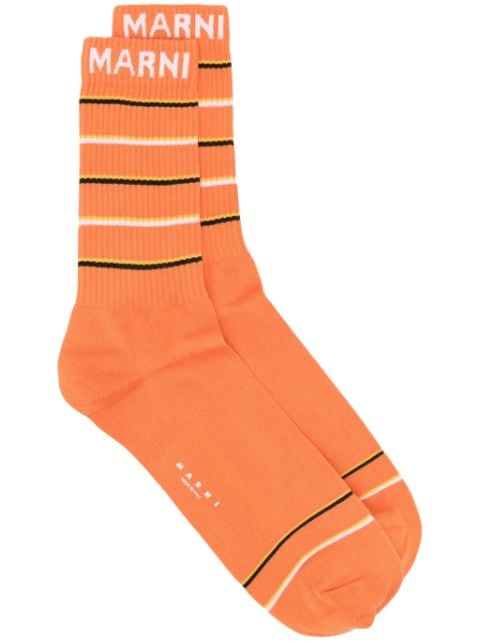 Marni embroidered-logo cotton socks