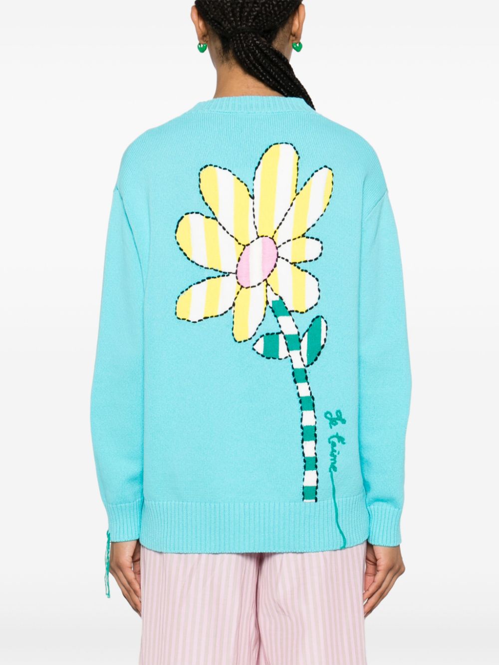 Shop Mira Mikati Embroidered-motif Cotton Cardigan In Blue