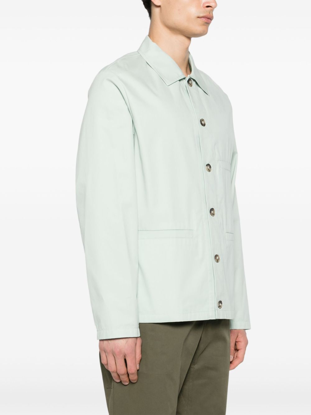 Shop Apc Valentin Cotton Shirt In Green