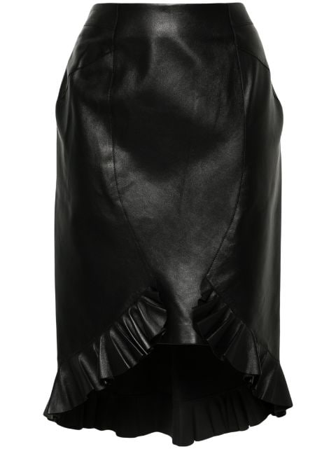 TOM FORD ruffled leather pencil skirt