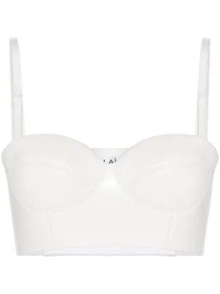 white bustier crop