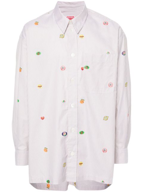 Kenzo Fruit Stickers striped shirt Men