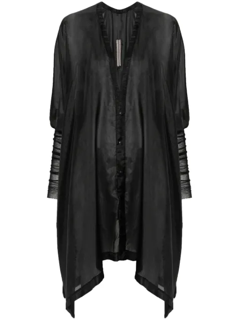 Rick Owens camisa de seda con mangas de canalé