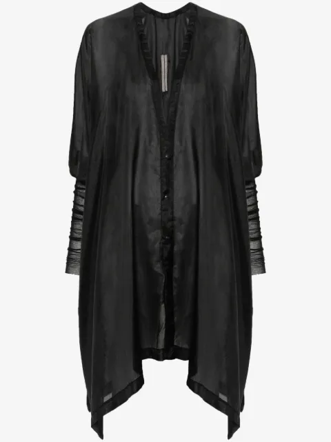 Rick Owens ribbed-sleeves silk shirt