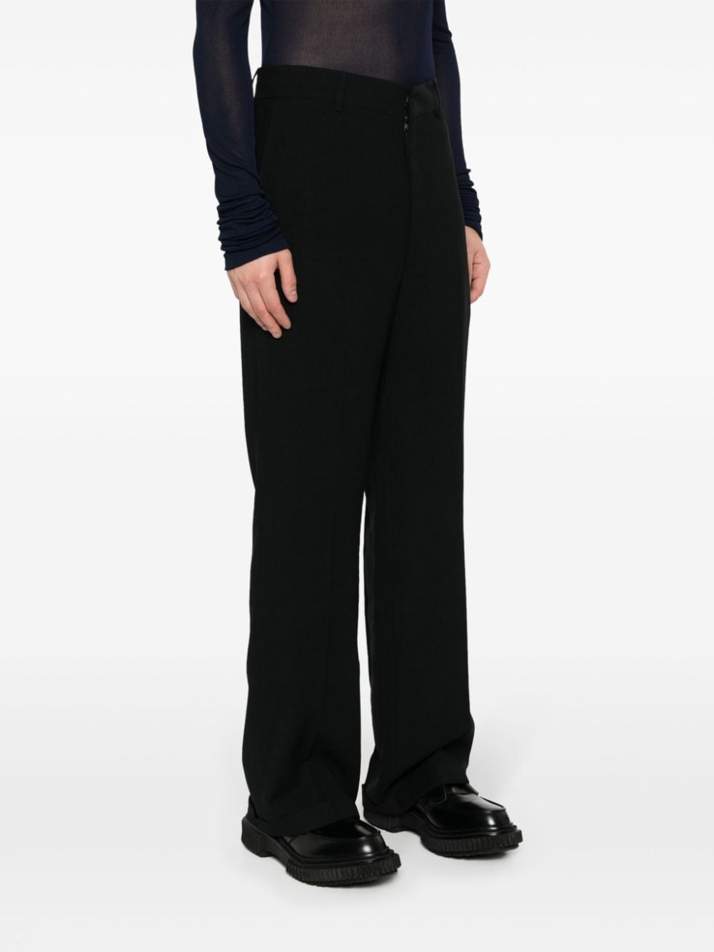 Shop Reveres 1949 Pressed-crease Tailored Trousers In Black