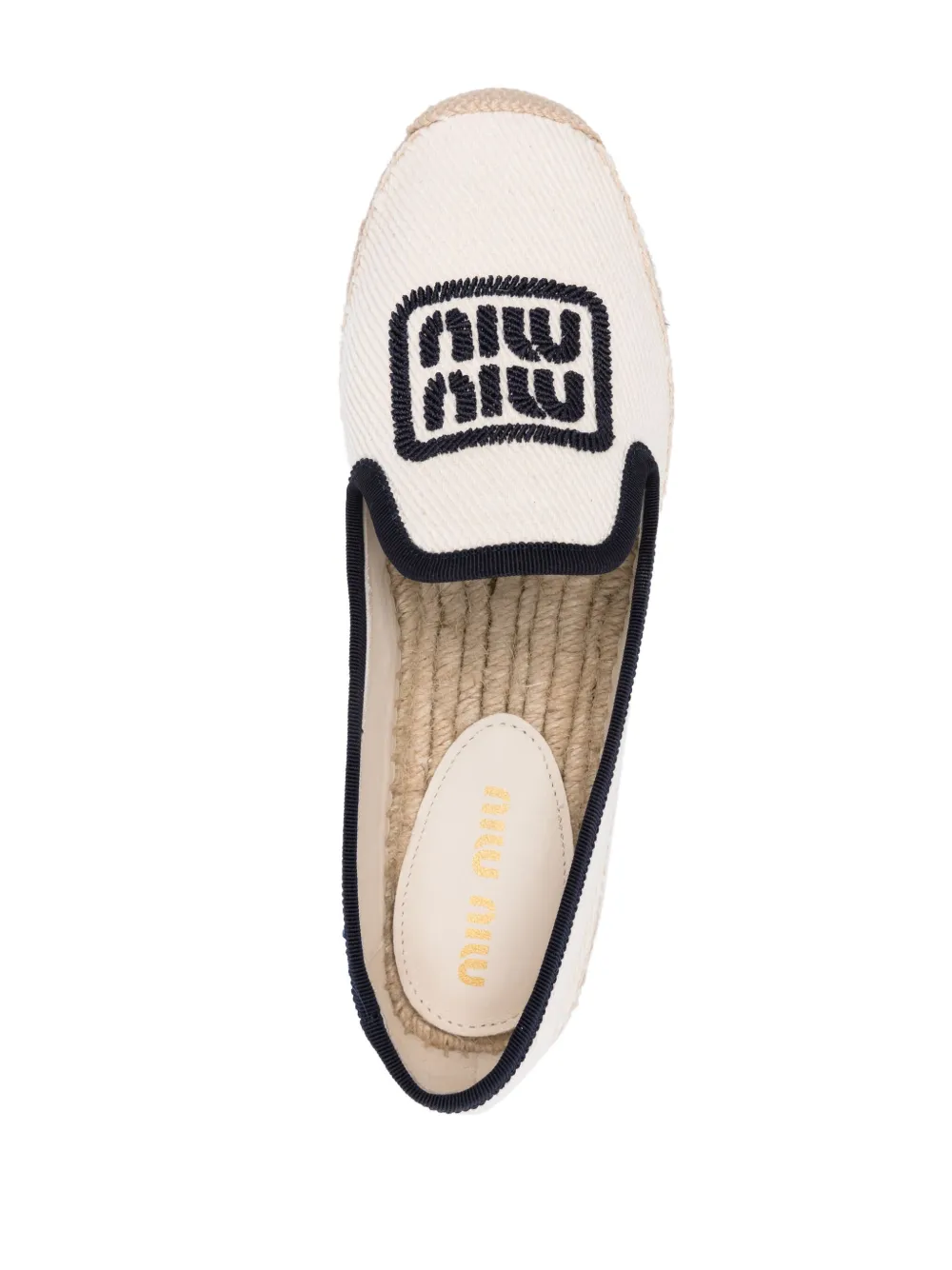 Fake Miu Miu logo-embroidered espadrilles Women