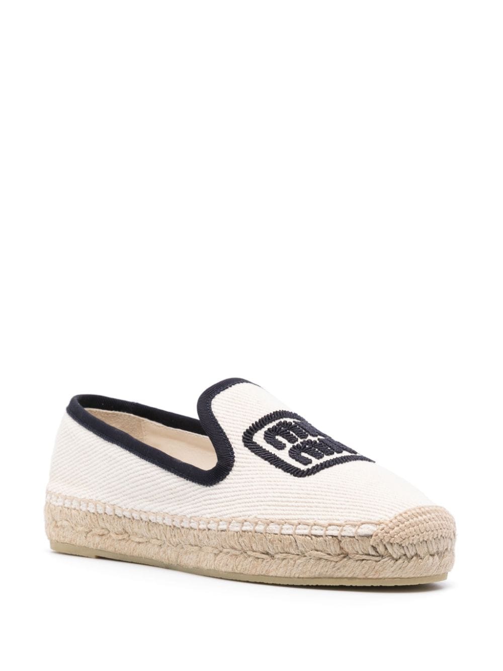 Miu Miu logo-embroidered espadrilles - Beige