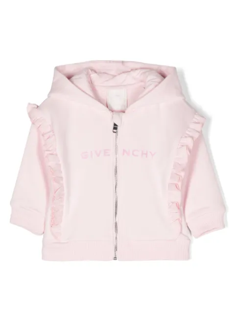 Givenchy Kids hoodie con cierre y logo estampado