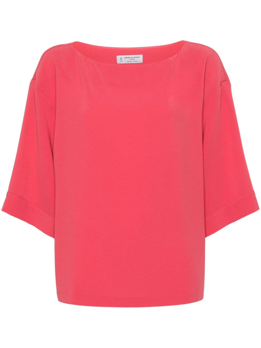 Alberto Biani Boat-neck Cady Blouse In Pink