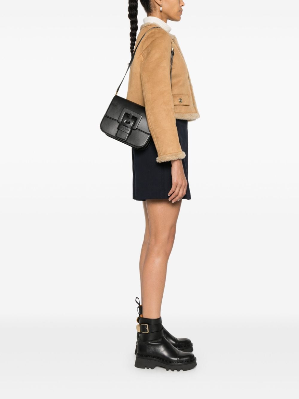 Shop Barbara Bui Logo-embossed Shoulder Bag In Black