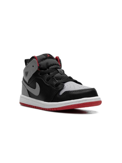 Jordan Kids Air Jordan 1 Mid "Black/Cement Grey-fire Red-white" sneakers 