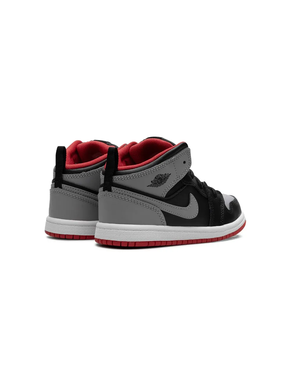 Shop Jordan Air  1 Mid "black/cement Grey-fire Red-white" Sneakers