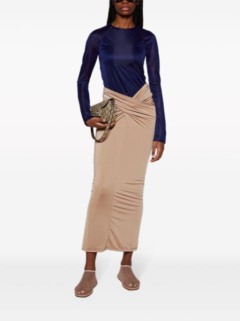 Tevra twist-panel two-tone midi dress