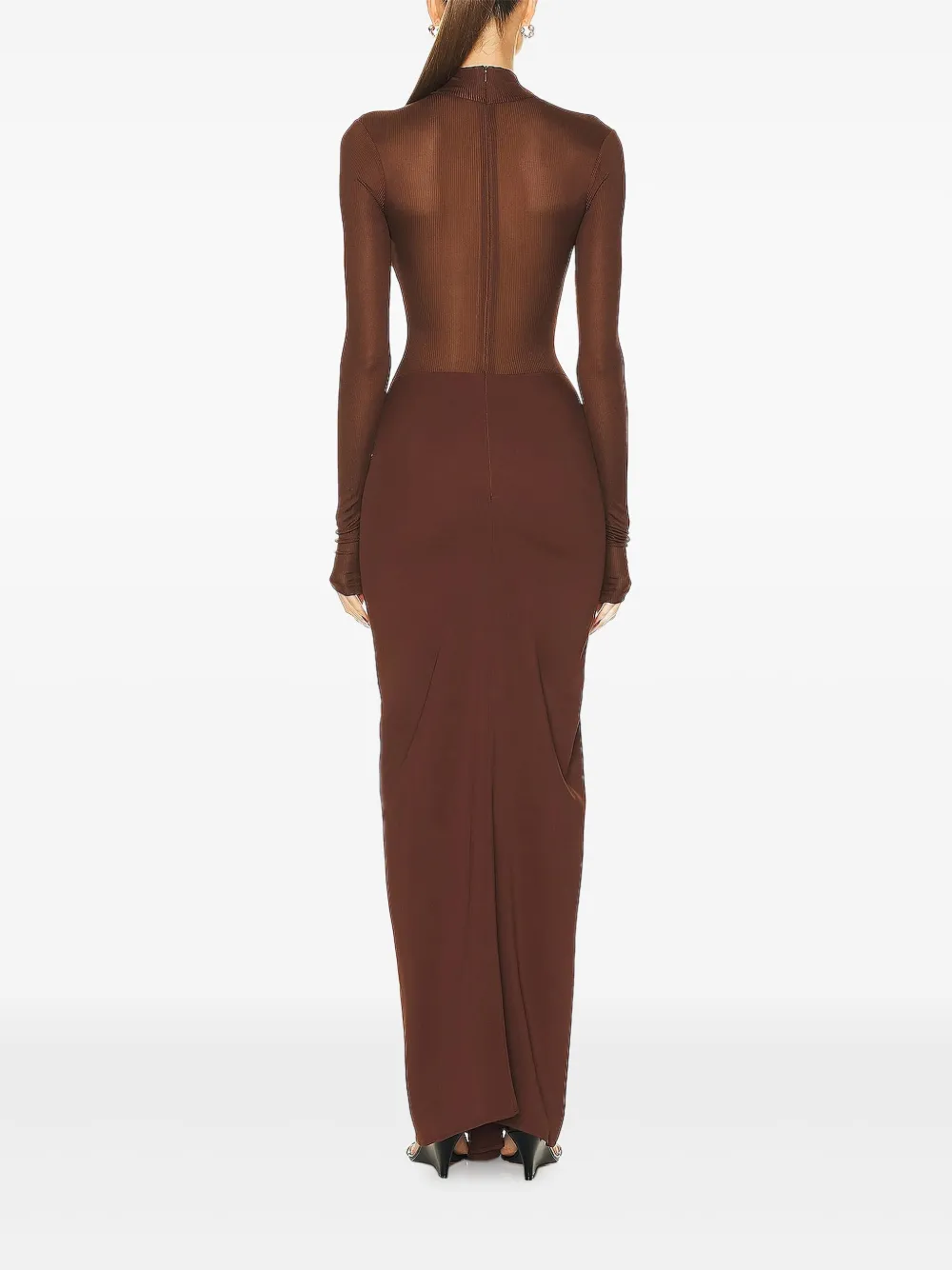 Christopher Esber Fusion gesmockte maxi-jurk Bruin