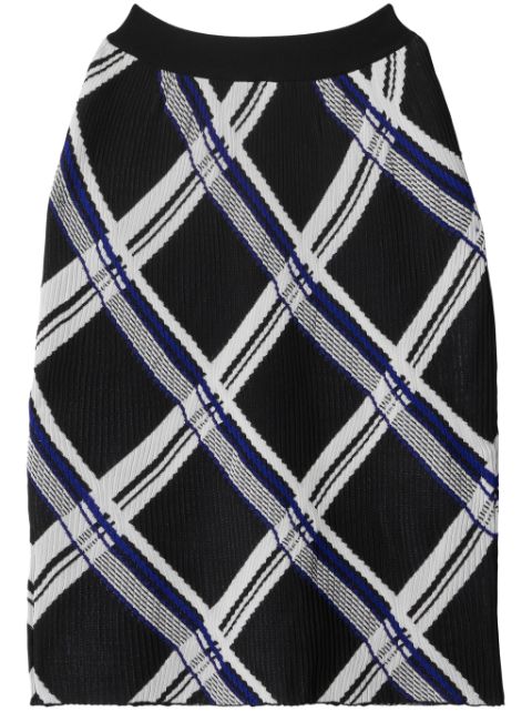 Burberry checked silk skirt