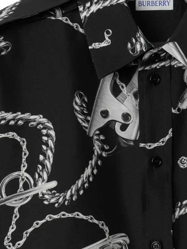 Burberry Knight Hardware シルクシャツ | ブラック | FARFETCH JP