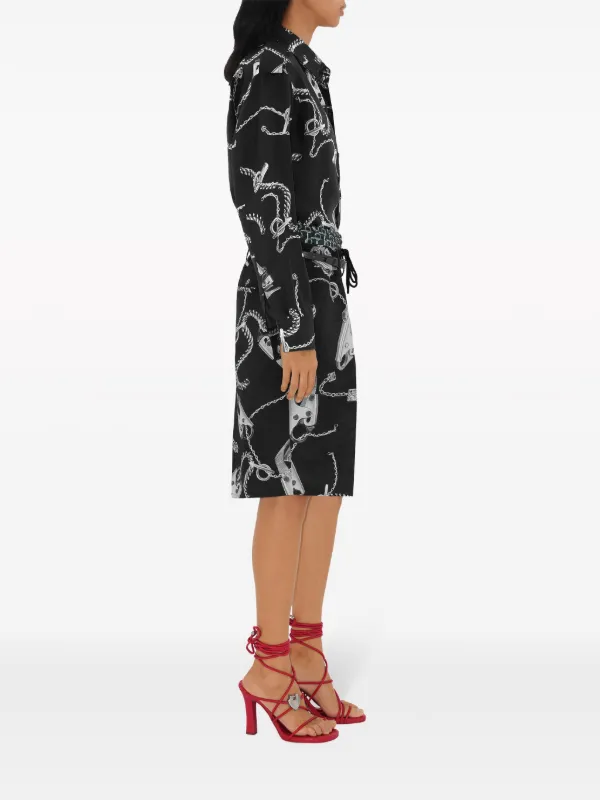 Burberry Knight Hardware Silk Shirt | Black | FARFETCH