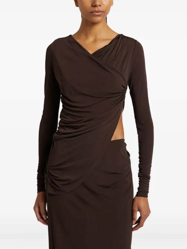 christopher esber fusion long sleeve gathered dress Christopher Esber Fusion gathered maxi dress Christopher Esber