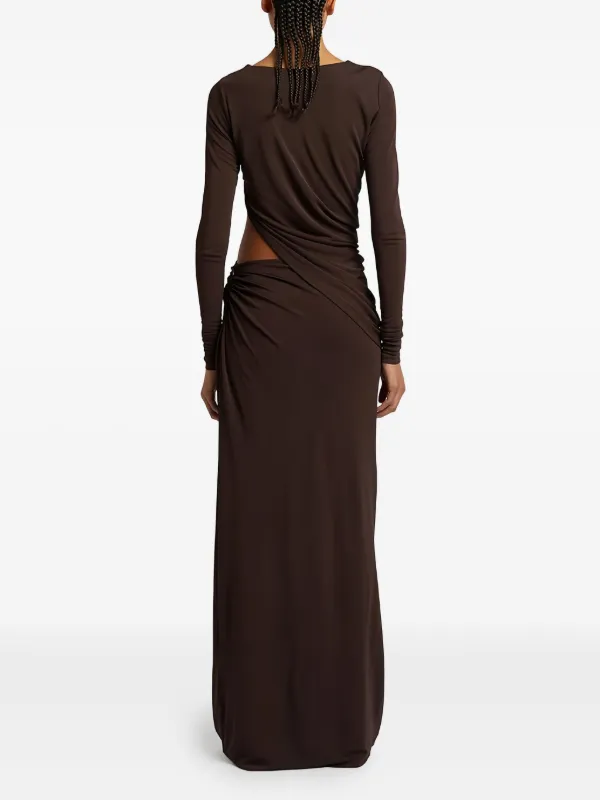 knee length dresses for ladies Christopher Esber Molded Venus Cut Out *EXCLUSIVE* Rose/ Cayenne Mesh