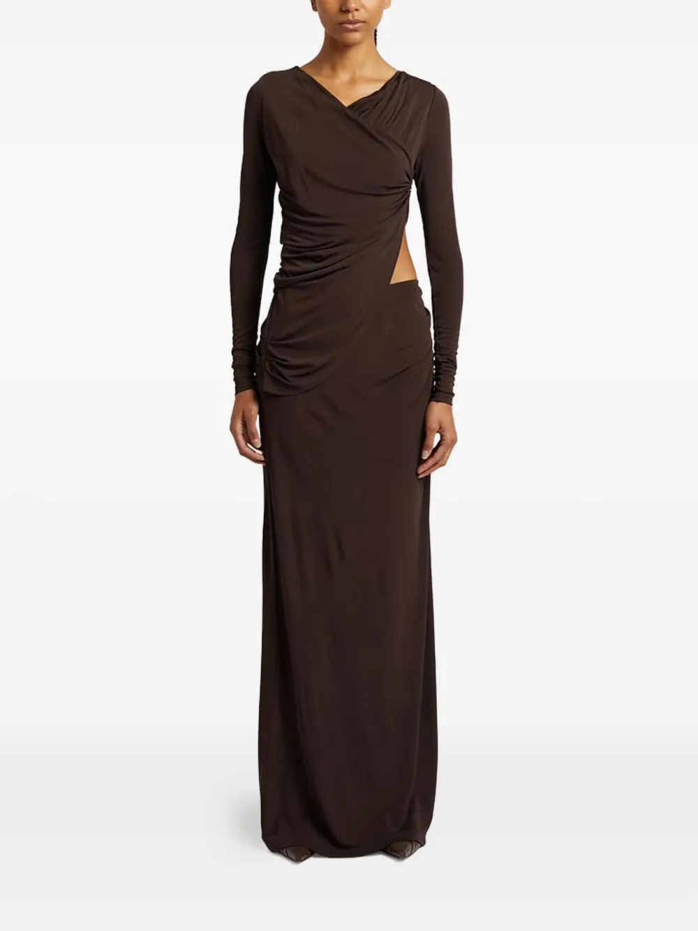Christopher Esber cut-out draped maxi dress | Brown | Image 1