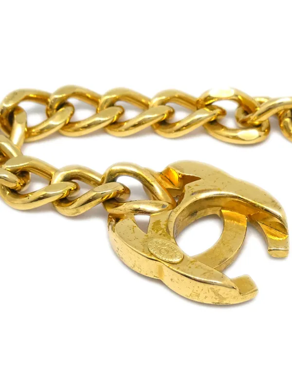 CHANEL Pre-Owned 1996 ターンロック ブレスレット | ゴールドトーン