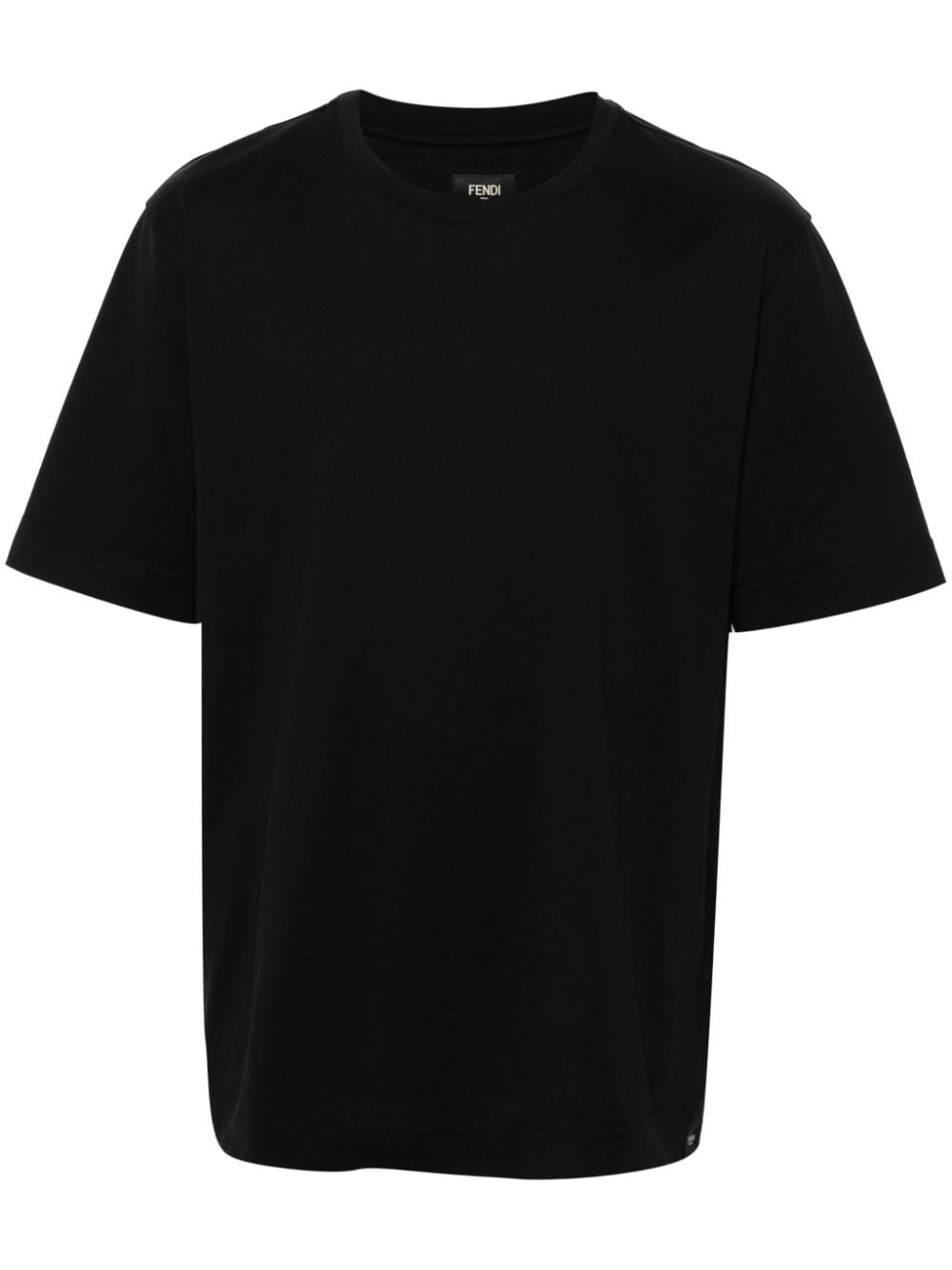 Fendi Slogan-print Cotton T-shirt In Black