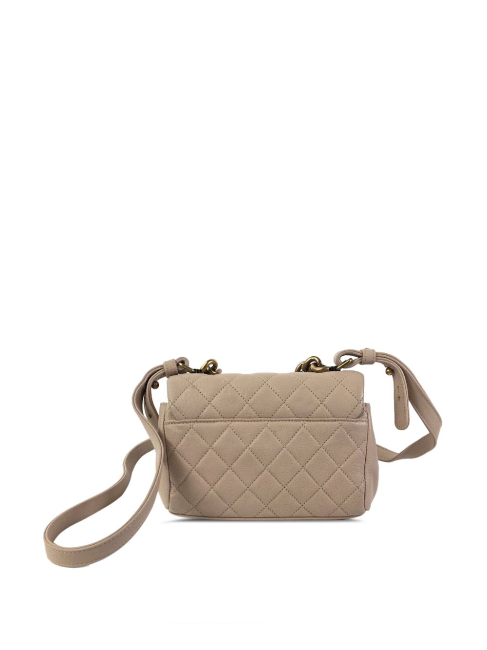 CHANEL Pre-Owned 2016-2017 mini Paris Rome Trapezio shoulder bag - Beige