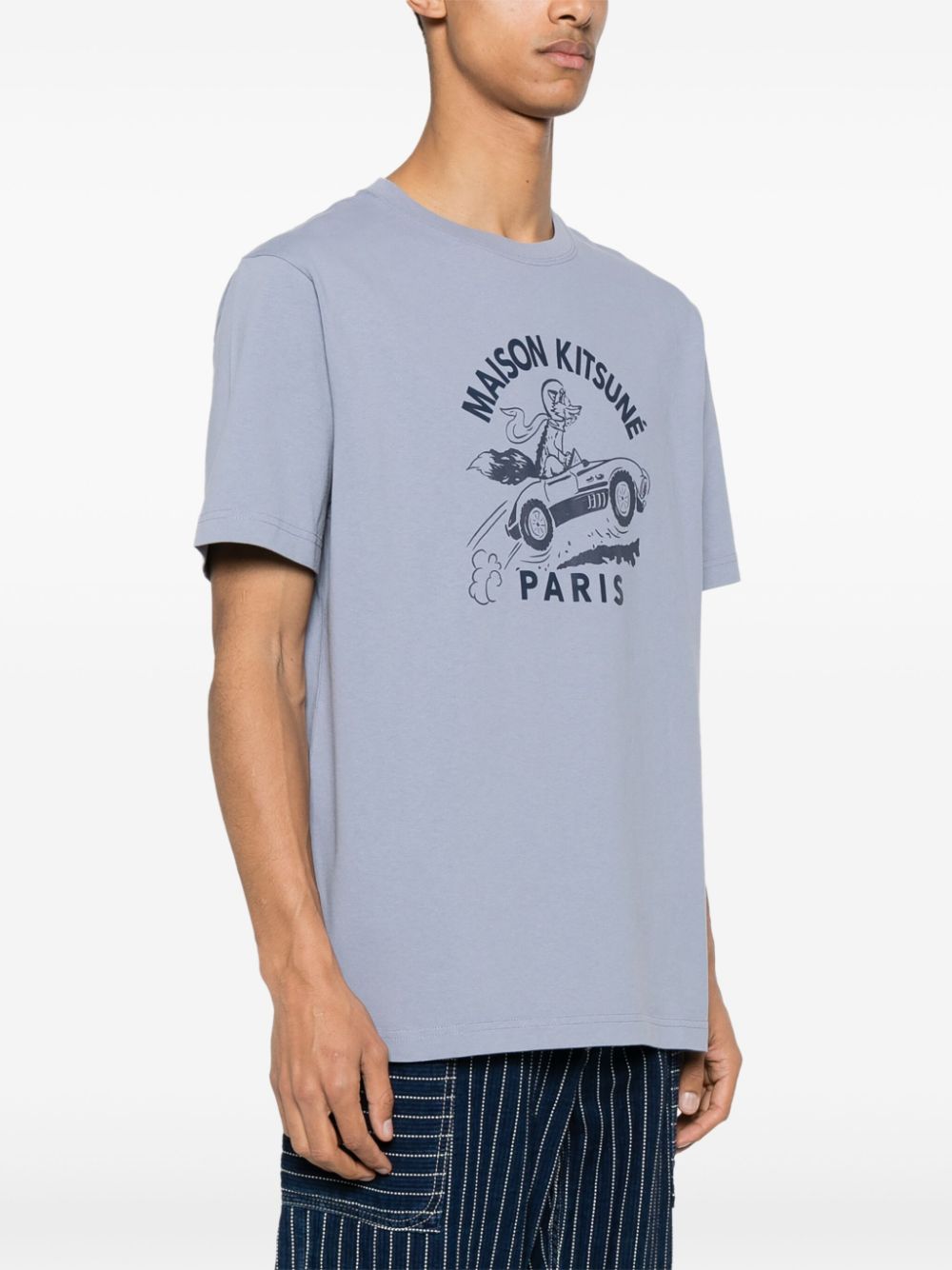 MAISON KITSUNÉ RACING FOX COTTON T-SHIRT 