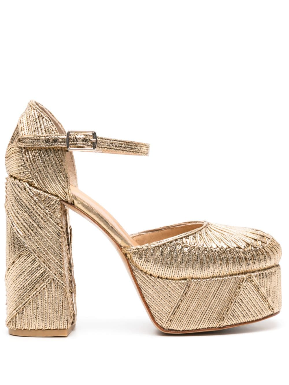 Castaã±er Fania 130mm Metallic Sandals In 金色