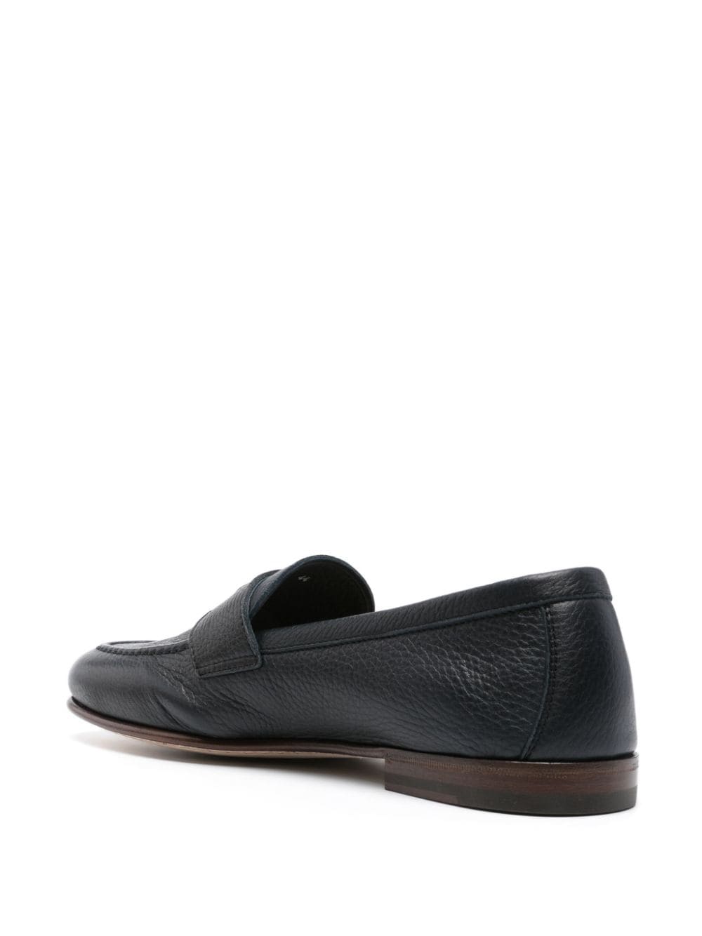 Shop Henderson Baracco Penny-slot Leather Loafers In Blue