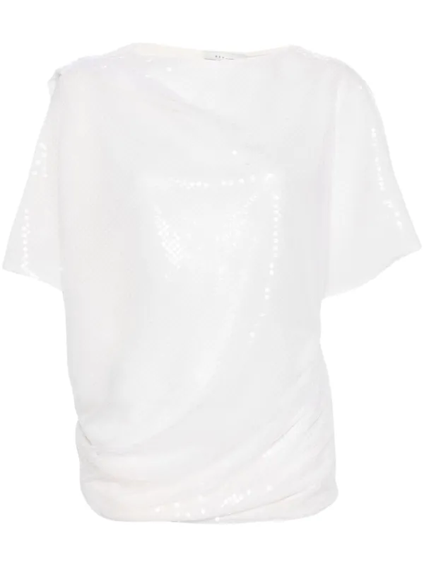 sequin white blouse