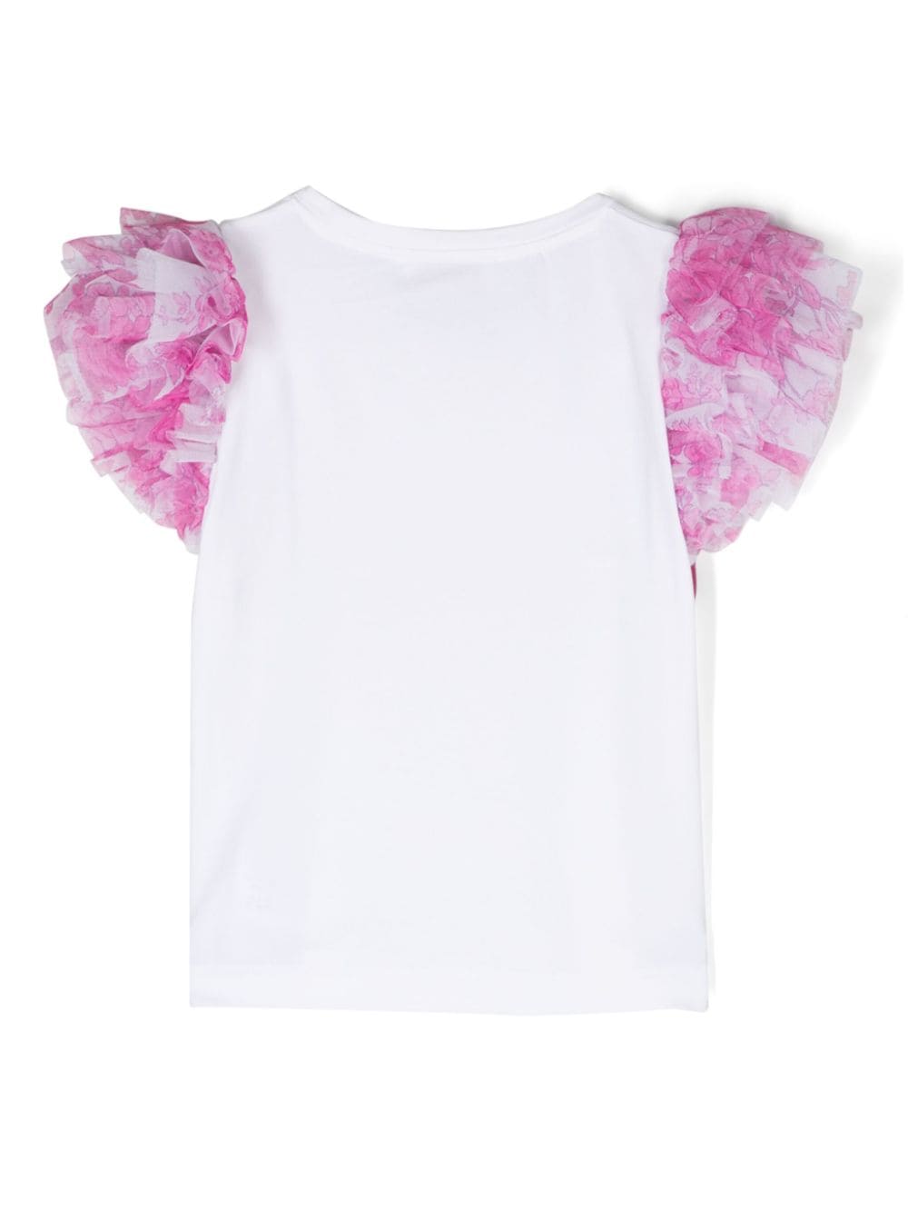 Shop Monnalisa Bow-detail Ruffled T-shirt In White