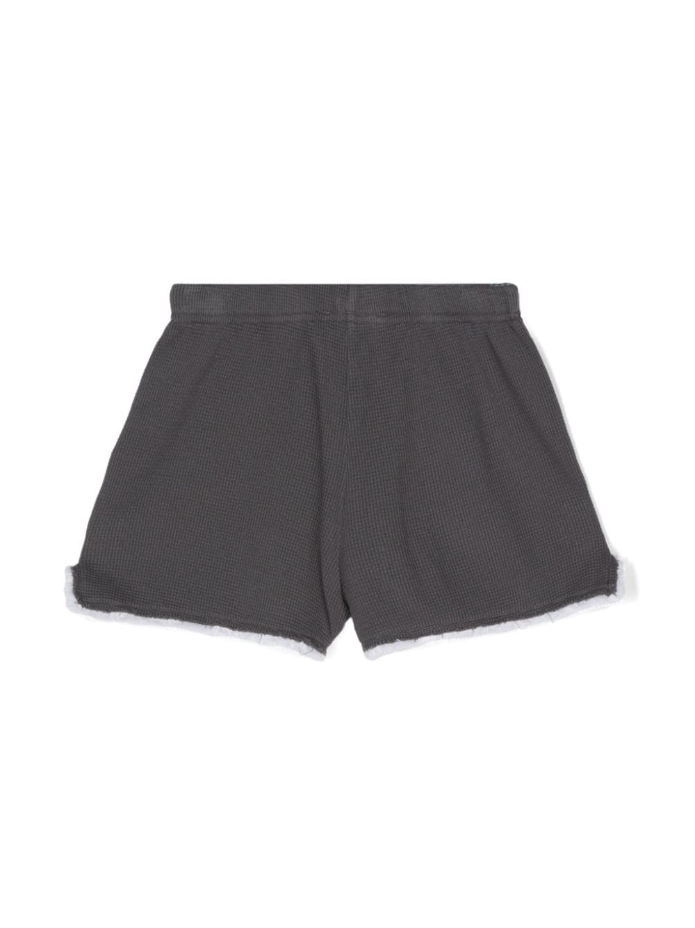 Shop Douuod Pan Di Stelle Logo-embroidered Shorts In Grey