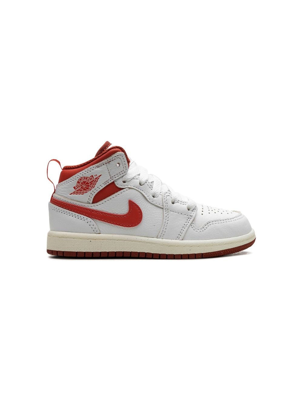 Shop Jordan Air  1 Mid Se "white/lobster/dune Red/sail/vachetta Tan" Sneakers
