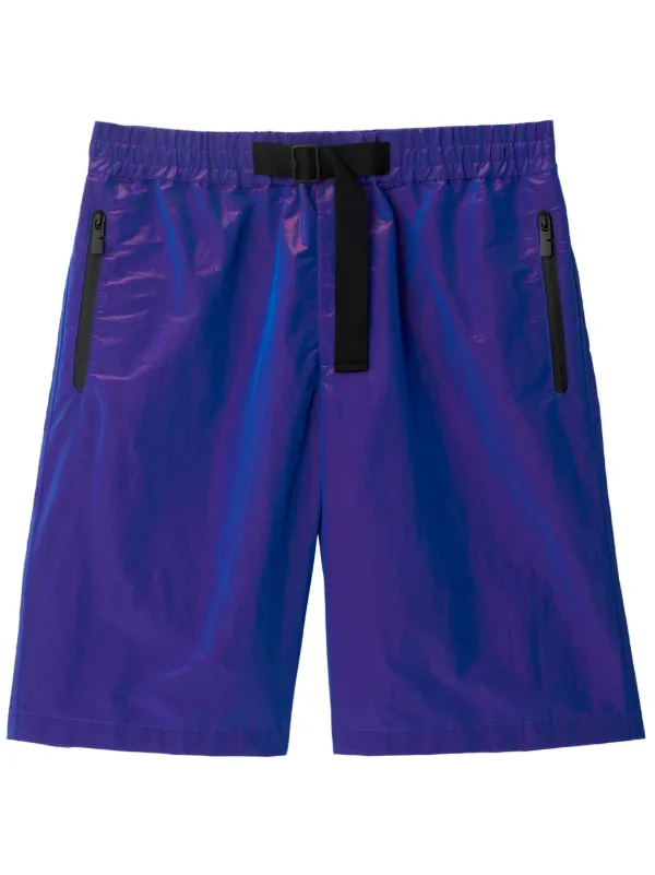 Burberry EKD embroidery Crinkled Shorts Purple FARFETCH IE