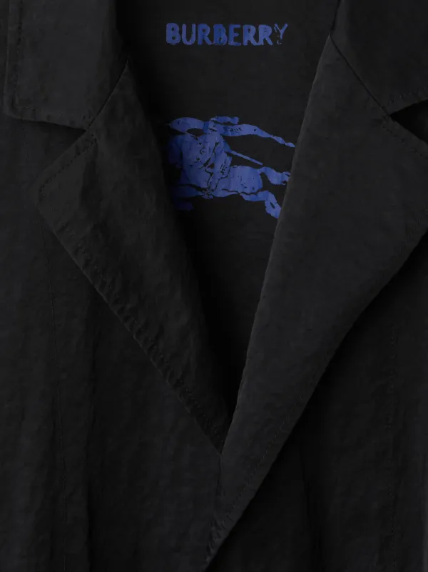 Burberry single-breasted Crinkled Blazer | Black | FARFETCH